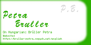 petra bruller business card